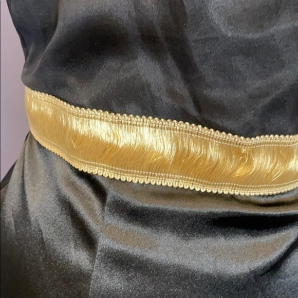 Lotus Grace dress Black satin one shoulder dress. 10 - Picture 3 of 7